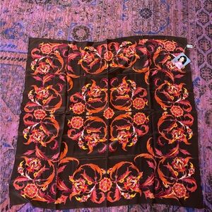 Diane Von Furstenburg “Silk Assets” Floral Silk Scarf with Vibrant Patterns